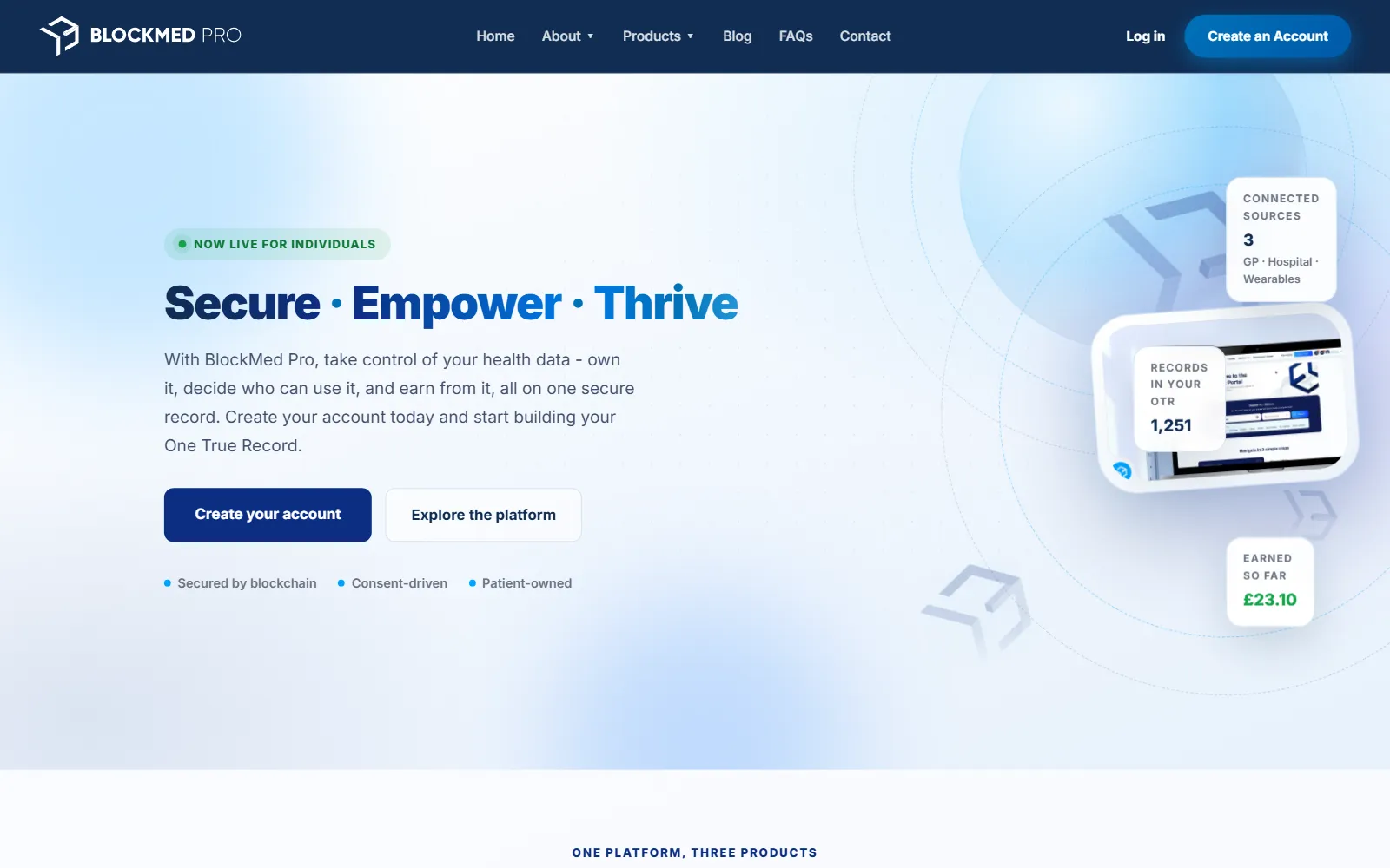 BlockMedPro live site on desktop