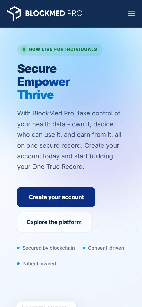 BlockMedPro live site on mobile